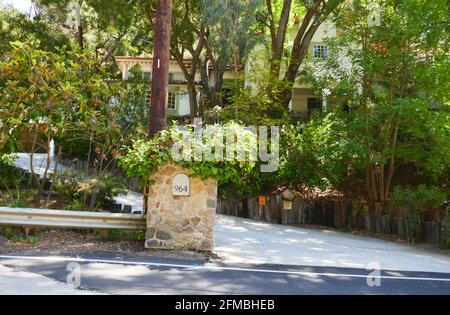 Topanga, Californie, États-Unis 3 mai 2021 UNE vue générale de l'atmosphère de l'ancien domicile/maison du musicien Gary Hinman au 964 Old Topanga Canyon Rd où il a été assassiné par la famille Manson le 31 juillet 1969, le premier meurtre de manoir situé à Topanga, Californie, États-Unis. Photo par Barry King/Alay stock photo Banque D'Images