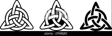 NŒUD CELTIC TRINITY. ILLUSTRATION DU VECTEUR DE DÉCOUPE. DESIGN IRLANDAIS GÉOMÉTRIQUE. POCHOIR. TATOUAGE. Illustration de Vecteur