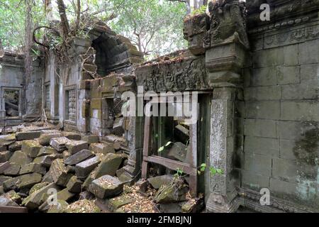 Ruines antiques Temple Beng Mealea Cambodge Banque D'Images