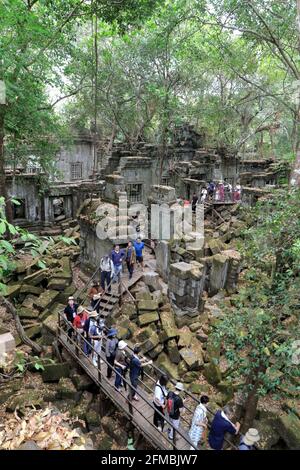 Ruines antiques Temple Beng Mealea Cambodge Banque D'Images