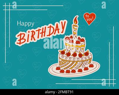 Joyeux Anniversaire Carte Avec Un Coeur De Roses Photo Stock Alamy