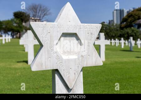 Abraham Cooperstein, graves et pierres à tête, le cimetière et mémorial américain de Manille, Philippines Banque D'Images