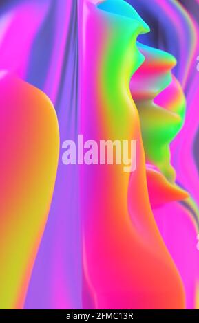 Arrière-plan abstrait coloré imitant la peinture liquide. rendu 3d Banque D'Images