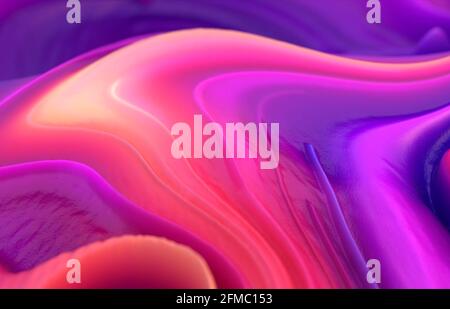 Arrière-plan abstrait coloré imitant la peinture liquide. rendu 3d Banque D'Images