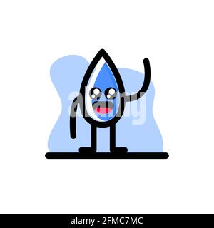 Adorable Water Drop personnage Vector Illustration Design eps10 Illustration de Vecteur