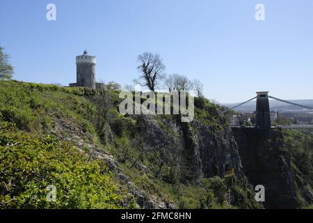 Le Clifton Observatory est situé sur Clifton Down, à proximité du pont suspendu de Clifton, à Bristol, en Angleterre. Banque D'Images