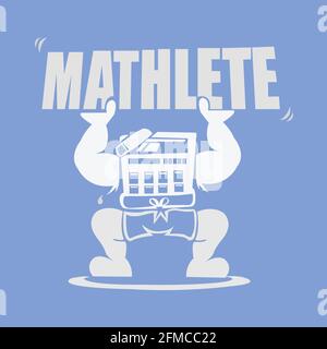 MATHLETE EST UNE COMBINAISON DE MATHÉMATICIEN ET D'ATHLÈTE Illustration de Vecteur
