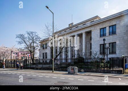 Ambassade japonaise construite en 1938-1942 conçue par l'architecte Ludwig Moshamer, Hiroshimastraße 6, Tiergarten-Berlin, Allemagne . Banque D'Images