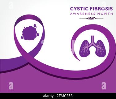 Illustration vectorielle du mois de sensibilisation à la fibrose kystique observé en mai. Il s'agit d'une maladie génétique progressive qui provoque des infections pulmonaires persistantes Illustration de Vecteur