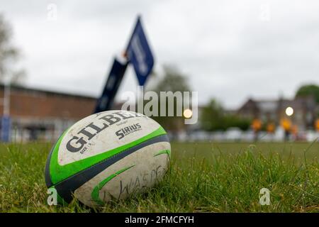 Londres, Royaume-Uni. 08 mai 2021. Ballon sur la touche lors du match Allianz Premier 15s entre Wasps FC Ladies et Bristol Bears Women à Twyford Avenue à Londres, en Angleterre. Crédit: SPP Sport presse photo. /Alamy Live News Banque D'Images