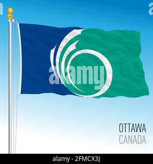 Drapeau de la ville d'Ottawa, Canada, pays nord-américain, illustration vectorielle Illustration de Vecteur