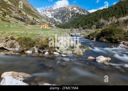 Paysage du Vall de Incles en Andorre au printemps 2021. Banque D'Images