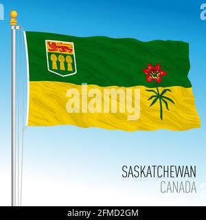 Drapeau territorial et régional de la Saskatchewan, Canada, pays nord-américain, illustration vectorielle Illustration de Vecteur