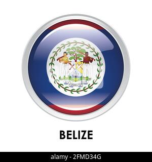 Drapeau rond du Belize Banque D'Images