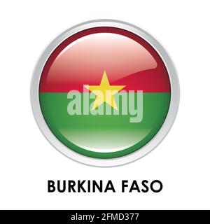 Drapeau rond du Burkina Faso Banque D'Images