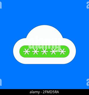Illustration de la sécurité par mot de passe dans le cloud Illustration de Vecteur