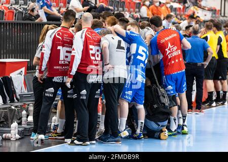 Guemlingen, Suisse. 08 mai 2021. 8 mai 2021, Guemlingen, Mobiliar Arena, Cup final men: HC Kriens-Luzern - Kadetten Schaffhausen, Team Kriens-Luzern (Suisse/Croatie OUT) Credit: SPP Sport Press photo. /Alamy Live News Banque D'Images