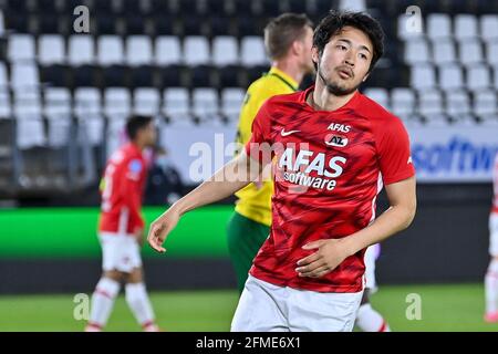 08-05-2021: Voetbal: AZ v Fortuna Sittard: Alkmaar ALKMAAR, PAYS-BAS - MAI 8: Yukinari Sugawara d'AZ pendant le match néerlandais entre AZ et Fortuna Sittard au stade AFAs, le 8 mai 2021 à Alkmaar, pays-Bas (photo de Patrick Goosen/Orange Pictures) Banque D'Images