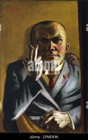 Max Beckmann. (Allemand, 1884-1950). Autoportrait avec une cigarette. Francfort 1923. Huile sur toile. Banque D'Images