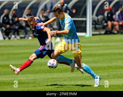 Chicago, États-Unis, 08 mai 2021. Jack Elliott (3), de la Major League Soccer (MLS), de l'Union de Philadelphie, lutte pour le ballon tandis que l'Union affronte le Chicago Fire FC au Soldier Field de Chicago, il, États-Unis. Union a gagné 2-0. Credit: Tony Gadomski / toutes les images de sport / Alamy Live News Banque D'Images