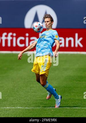 Chicago, États-Unis, 08 mai 2021. Jack Elliott, de la Major League Soccer (MLS), de l'Union de Philadelphie, s'occupe du ballon contre le Chicago Fire FC au Soldier Field de Chicago, il, États-Unis. Union a gagné 2-0. Credit: Tony Gadomski / toutes les images de sport / Alamy Live News Banque D'Images