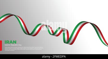 Illustration du vecteur du drapeau iranien. Bon modèle pour la conception de la Journée nationale de l'Iran. Illustration de Vecteur