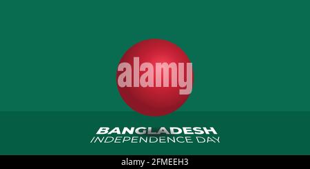 ballon rouge 3d avec fond vert pour la journée de l'indépendance du Bangladesh. Bon modèle pour la journée de l'indépendance du bangladesh ou la journée nationale. Illustration de Vecteur