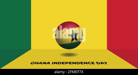 Ghana Independence Day design avec Ghana ball. Bon modèle pour Ghana Independence Day ou National Day design. Illustration de Vecteur
