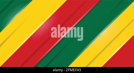 Fond géométrique abstrait rouge jaune vert. Bon modèle pour la conception de fond de jour d'indépendance. Illustration de Vecteur