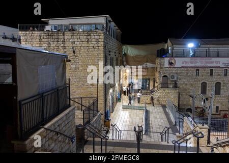22-04-2021. meron- israël. L'entrée arrière du Rabbi Shimon Bar Yochai's Sion à Meron Banque D'Images