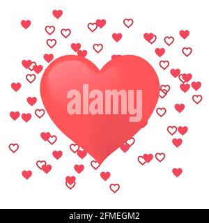 Coeur formes design avec grand un de coeur. Bon modèle pour le design romantique comme le jour de la Saint Valentin. Illustration de Vecteur