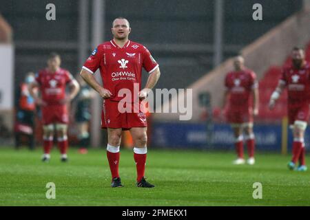 Llanelli, Royaume-Uni. 08 mai 2021. Ken Owens des Scarlets regarde. Guinness Pro14 Rainbow Cup Match, Scarlets v Ospreys au Parc y Scarlets Stadium de Llanelli, au sud du pays de Galles, le samedi 8 mai 2021. photo par Andrew Orchard/Andrew Orchard sports photographie/Alamy Live news crédit: Andrew Orchard sports photographie/Alamy Live News Banque D'Images