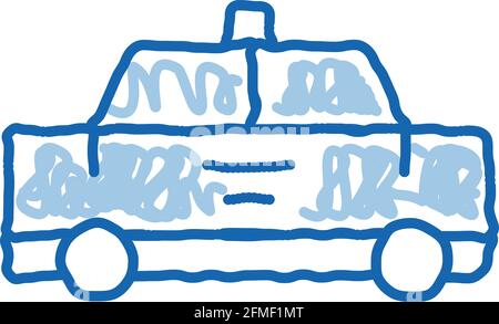 Transport public taxi voiture taxi Doodle icône dessiné à la main illustration Illustration de Vecteur