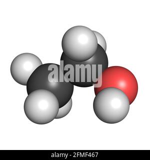 Éthanol alcool molécule d'éthyle 3D rendent la structure chimique Banque D'Images