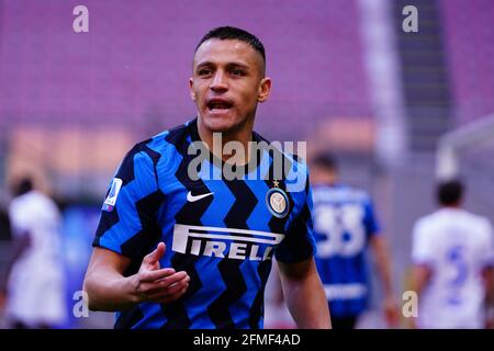 Alexis Sanchez (FC Inter) pendant le championnat italien série UN match de football entre FC Internazionale et UC Sampdoria le 8 mai 2021 au stade Giuseppe Meazza à Milan, Italie - photo Morgese-Rossini / DPPI / LiveMedia Banque D'Images