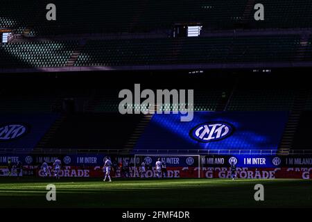 Lumière sur le logo inter pendant le championnat italien Serie UN match de football entre FC Internazionale et UC Sampdoria le 8 mai 2021 au stade Giuseppe Meazza à Milan, Italie - photo Morgese-Rossini / DPPI / LiveMedia Banque D'Images