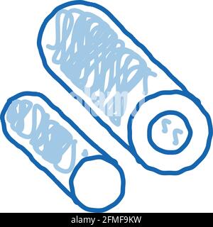 Tuyaux circulaires icône en forme de caniche métallurgique illustration dessinée à la main Illustration de Vecteur