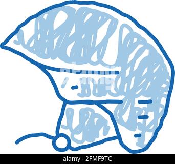 Bateau Helmet Canoing Doodle icône dessin à la main illustration Illustration de Vecteur