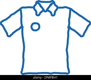 Illustration dessinée à la main par un t-shirt de cricket à motif doodle Illustration de Vecteur