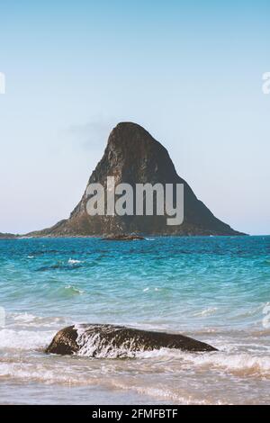 Norvège paysage océan et île Bleiksoy rock été voyage vacances Paysage nature îles Vesteralen Banque D'Images