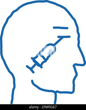 Illustration de l'icône injection cosmétique dans l'œil, dessin à la main Illustration de Vecteur