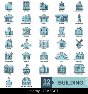 Création d'une ligne mince minimale, d'un glyphe, d'un ensemble d'icônes de couleur, remplies. Collection d'icônes de contour. Illustration vectorielle simple. Illustration de Vecteur