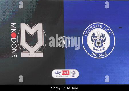 MILTON KEYNES, ROYAUME-UNI. 9 MAI Sky Bet League un match entre MK Dons et Rochdale au stade MK, Milton Keynes, dimanche 9 mai 2021. (Credit: John Cripps | MI News) Credit: MI News & Sport /Alay Live News Banque D'Images