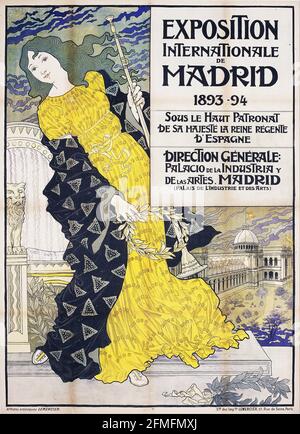 Eugene Samue Grasset – exposition internationale de Madrid. 1893-1894. Banque D'Images