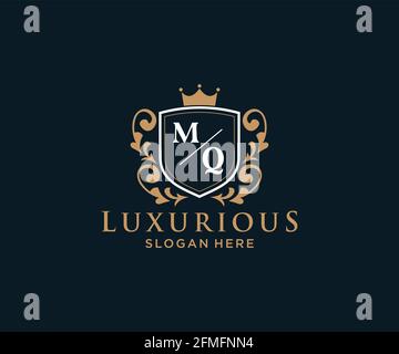 Modèle MQ Letter Royal Luxury logo en illustrations vectorielles pour les restaurants, les Royalty, les boutiques, les cafés, les hôtels, Heraldic, bijoux, mode et autres illustrations vectorielles Illustration de Vecteur