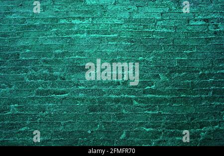 Pop art style pin vert couleur grunge mur de brique pour arrière-plan abstrait Banque D'Images