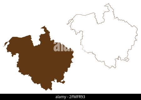 District de Rostock (République fédérale d'Allemagne, district rural, État de Mecklembourg-Poméranie-Occidentale, Poméranie occidentale ou Ouest) illustration vectorielle, sc Illustration de Vecteur