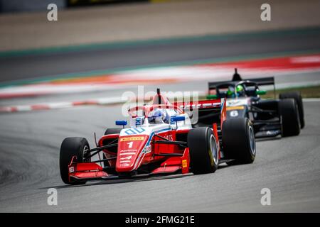 01 ARON Paul, Prema Powerteam, action lors du 2ème tour du Championnat régional d'Europe de Formule 2021 par Alpine du 07 au 10 mai 2021 sur le circuit de Barcelone-Catalunya, à Montmelo, près de Barcelone, Espagne - photo Antonin Vincent / DPPI Banque D'Images