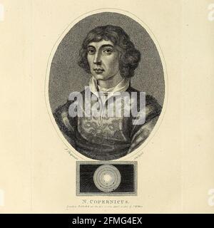 Nicolaus Copernicus (polonais: Mikołaj Kopernik; allemand: Niclas Koppernigk, moderne: Nikolaus Kopernikus; 19 février 1473 – 24 mai 1543) était un mathématicien, astronome et canon catholique de l'époque de la Renaissance qui a formulé un modèle de l'univers qui a placé le Soleil plutôt que la Terre à son centre. En toute vraisemblance, Copernic a développé son modèle indépendamment d'Aristarchus de Samos, un astronome grec ancien qui avait formulé un tel modèle quelques dix-huit siècles plus tôt Copperplate gravure de l'Encyclopensis or, Dictionnaire universel des arts, des sciences, et de la littérature; Volume Banque D'Images