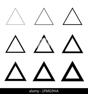 Ensemble de conception de ligne triangulaire, Collection de forme d'art isolée sur fond blanc . Illustration de Vecteur